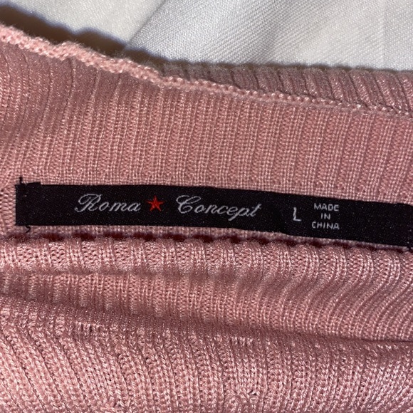 Pink Longsleeve Crop Sweater Cutout - Picture 5 of 5